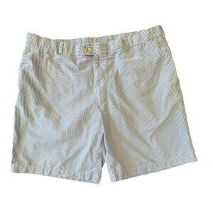 Peter Millar Gingham Shorts Mens 40 Lavender Purple White Cotton Golf Crown Logo